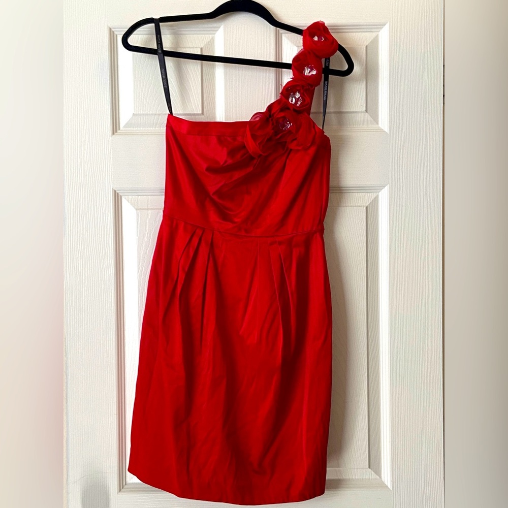 One Shoulder Satin Cocktail Dress